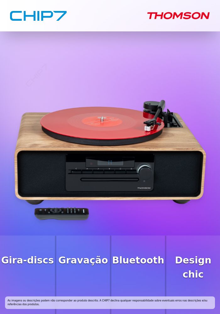 Micro Sistema Est reo Bluetooth Com Gira Discos THOMSON MIC300TT 