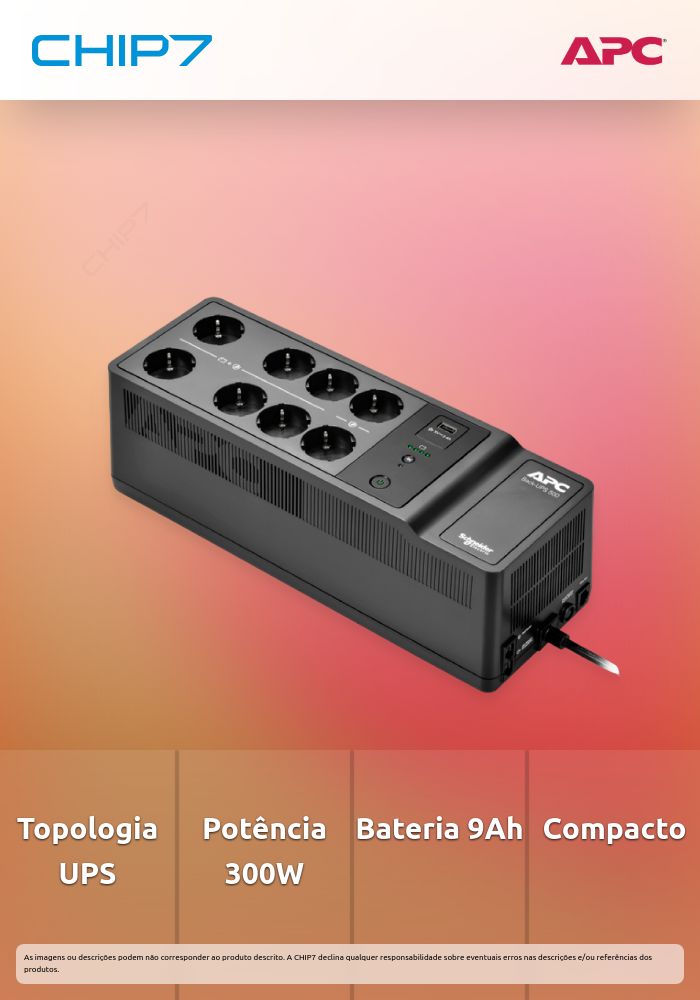 UPS APC Back 500VA 8 Outlets Schuko