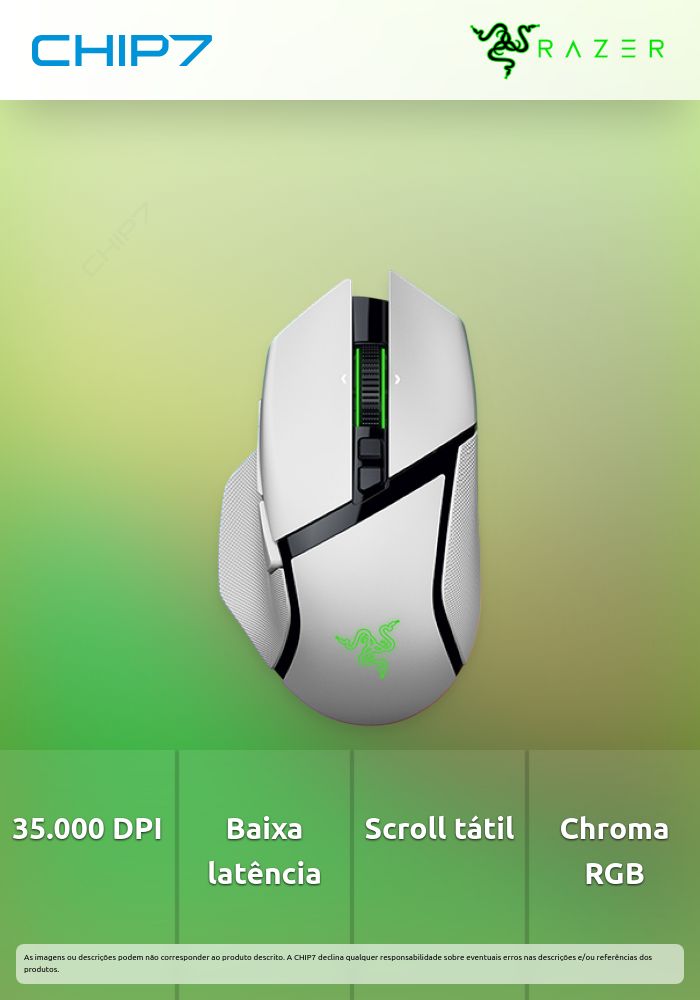 Rato Gaming Wireless Razer Basilisk V3 Pro 35K - Branco