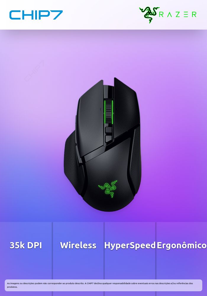 Rato Gaming Wireless Razer Basilisk V3 Pro 35K - Preto