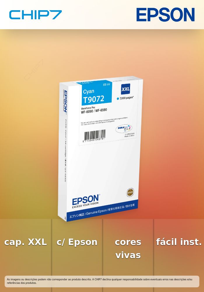 Tinteiro Epson Ciano XXL 7000P WF-6XXX