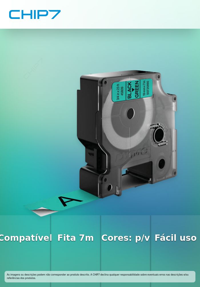D1 - CINTAS DYMO 19MMX7M NEG/VERD
