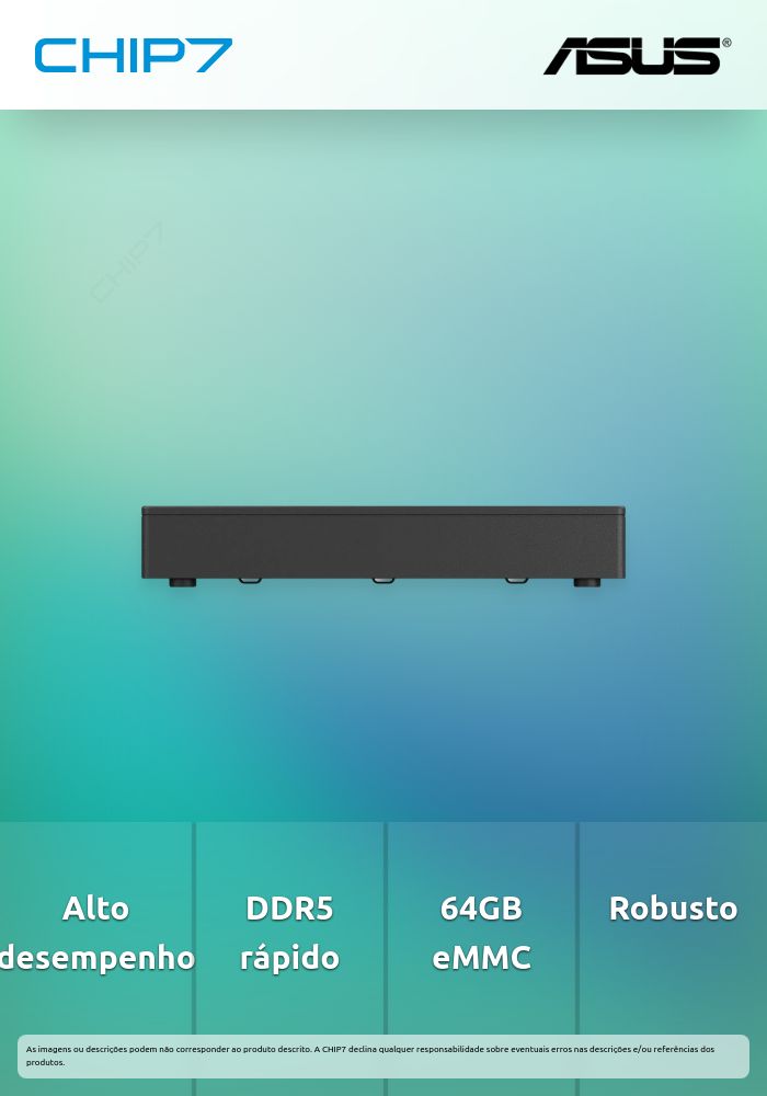 Barebone ASUS NUC 13 Rugged NUC13BRK 1B - Intel N50 - DDR5 SO-SSD 64G eMMC incluido - SSD M2 NVMe PCIe