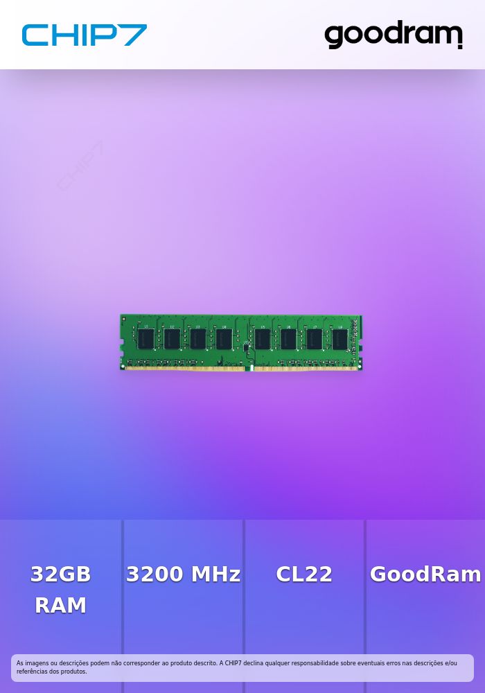 32GB RAM DDR4 GoodRam 3200 MHz CL22 DIMM