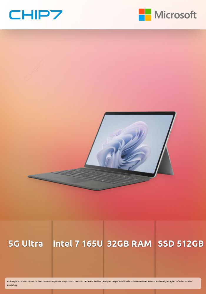 Tablet Microsoft Surface Pro 10 5G Intel Ultra 7 165U 32/512GB Windows 11 Pro
