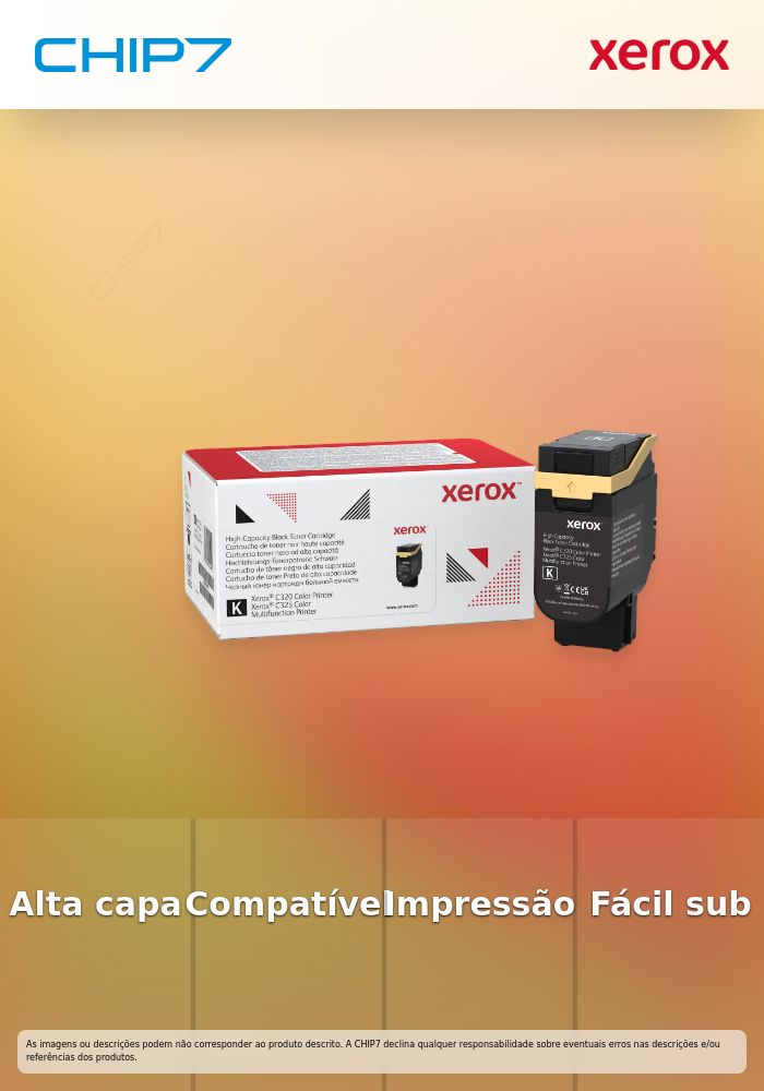 Toner Xerox Alta Capacidade Preto Original para Xerox C325