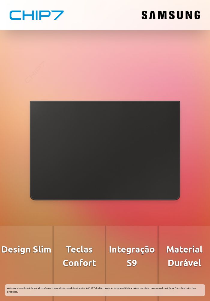 Capa Teclado Slim Samsung Tab S9/S9 FE Preta
