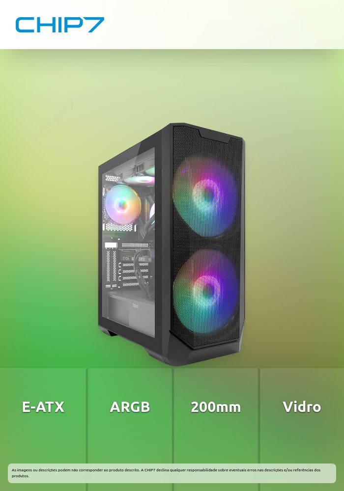 Caixa E-ATX Zolyd Luminon ARGB Dual 200mm Fan