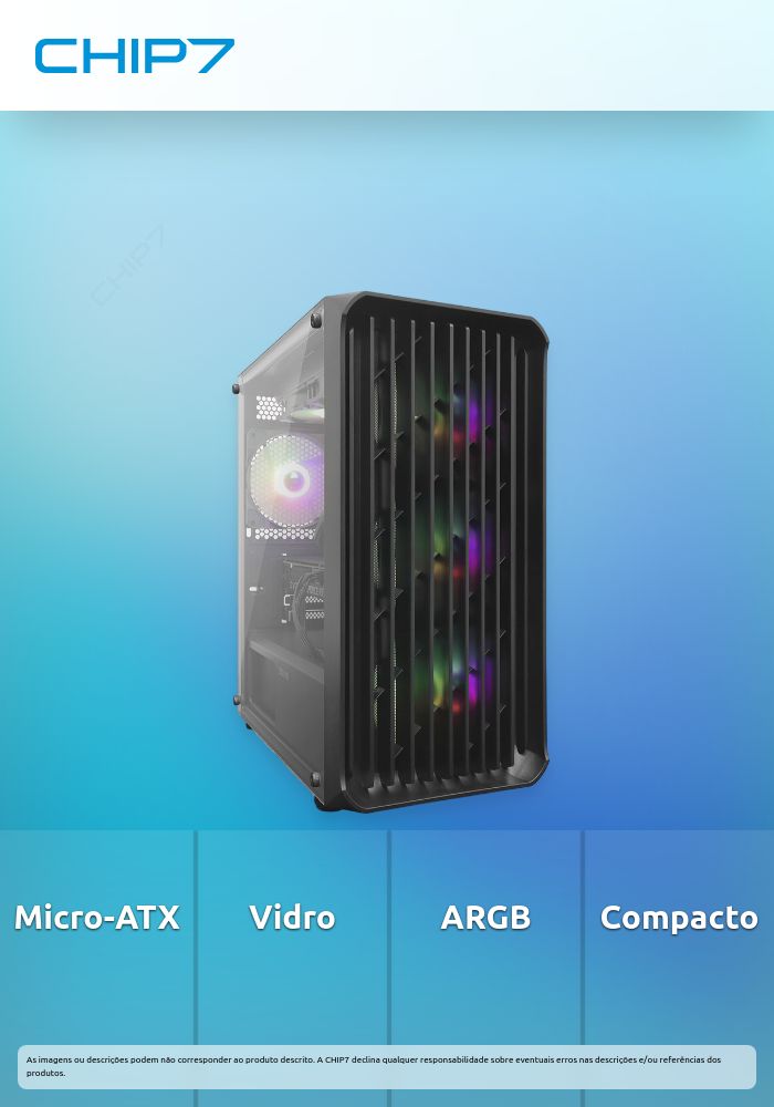 Caixa Micro-ATX Zolyd Vyntrix ARGB Vidro Temperado