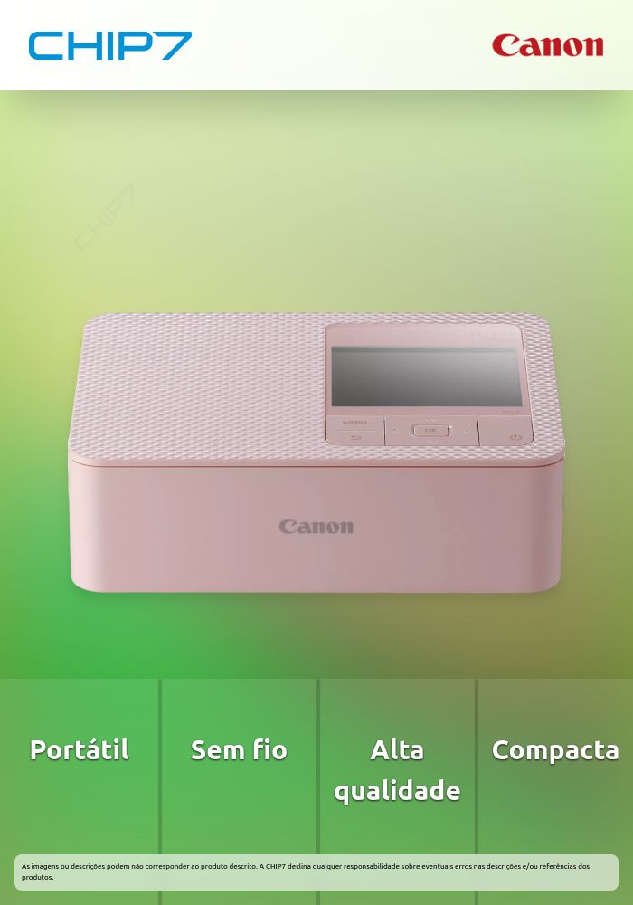 Impressora Selphy CP1500 Rosa - Impressora Fotográfica a Cores Portátil