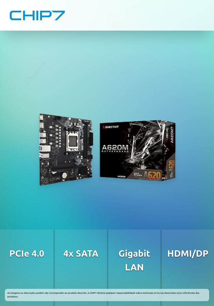 MOTHERBOARD BIOSTAR A620MT AM5 2DDR5 1M.2, PCIE4 HDMI DP