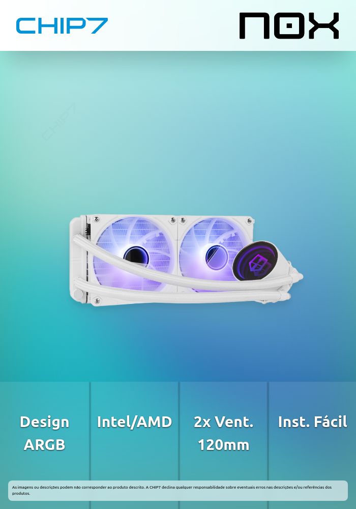 Water Cooler NOX M-240 ARGB Branco