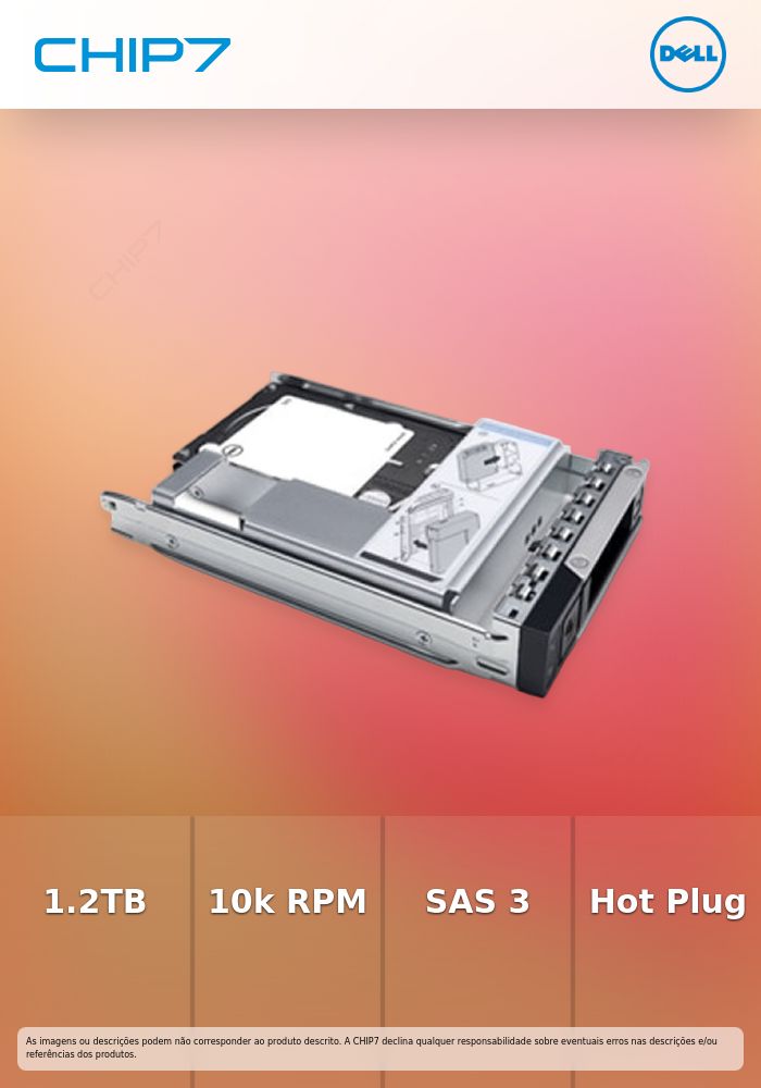 1.2TB HDD Disco Interno DELL 10K RPM SAS 3 5 HOT PLUG