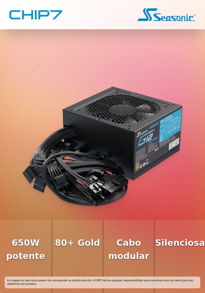 Fonte Seasonic G12 GC-650W 80+ Gold