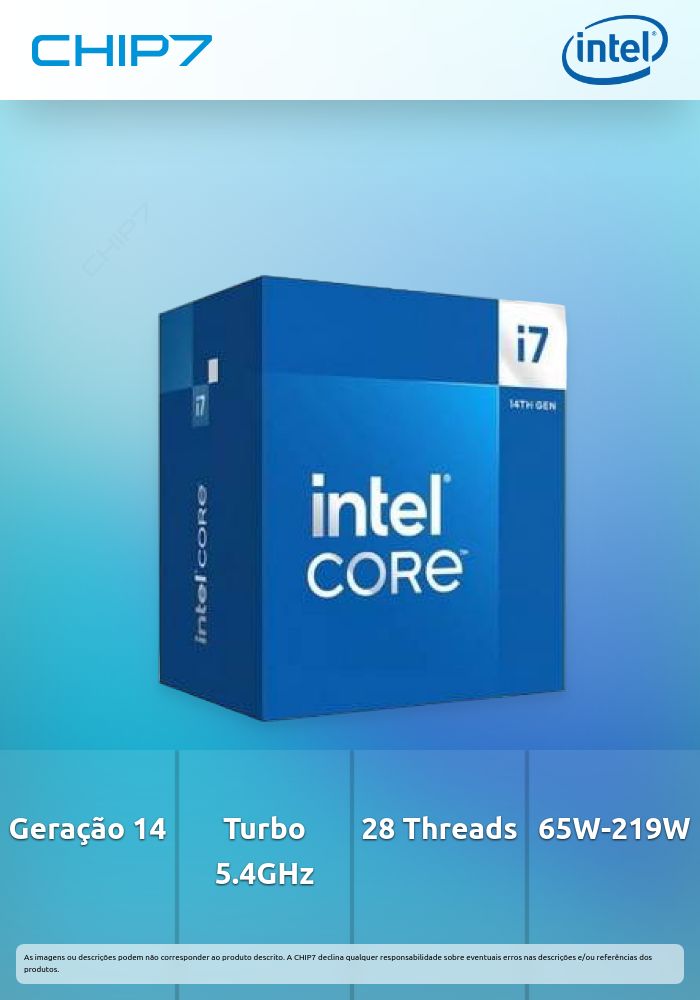 INTEL I7 14700F LGA1700 2.15.4GHZ 33MB 8PC+12EC/28T 65/219W TRAY