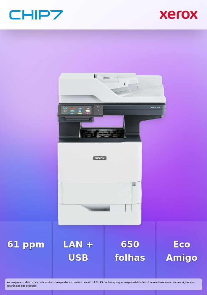 Xerox VersaLink B625V/DN - Impressora multi-funções - P/B - laser - Legal (216 x 356 mm) (original) - A4/Legal (media) - até 61 ppm (cópia) - até 61 ppm (impressão) - 650 folhas - 33.6 Kbps - Gigabit LAN, USB 2.0, NFC - programa de devolução Green Wo