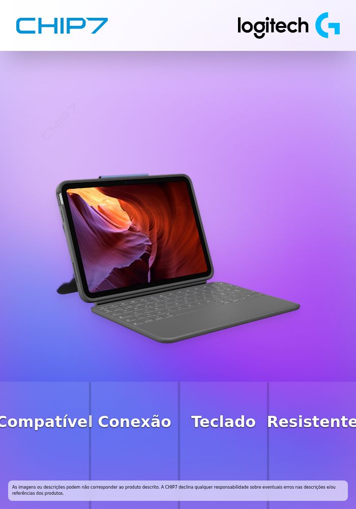 Logitech Rugged Folio - Teclado e pasta de folio - Apple Smart connector - QWERTY - Espanhol - grafite - para Apple 10.2-inch iPad Wi-Fi, 10.9-inch iPad Wi-Fi