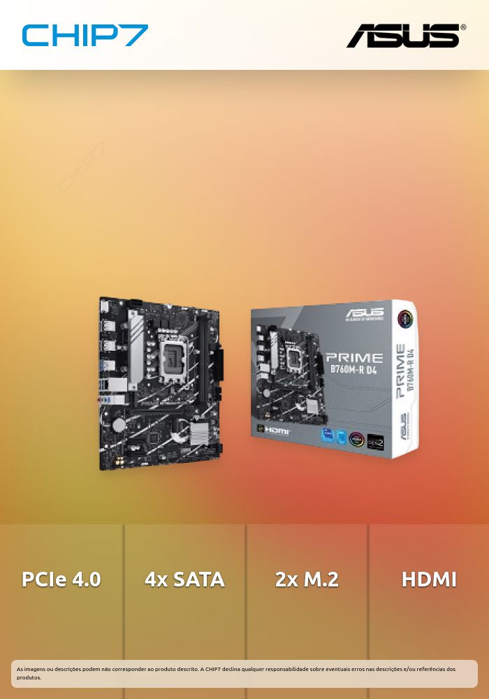 PRIME B760M-R D4 ASUS 2XDDR4 1XM.2 PCIE4.0 MATX