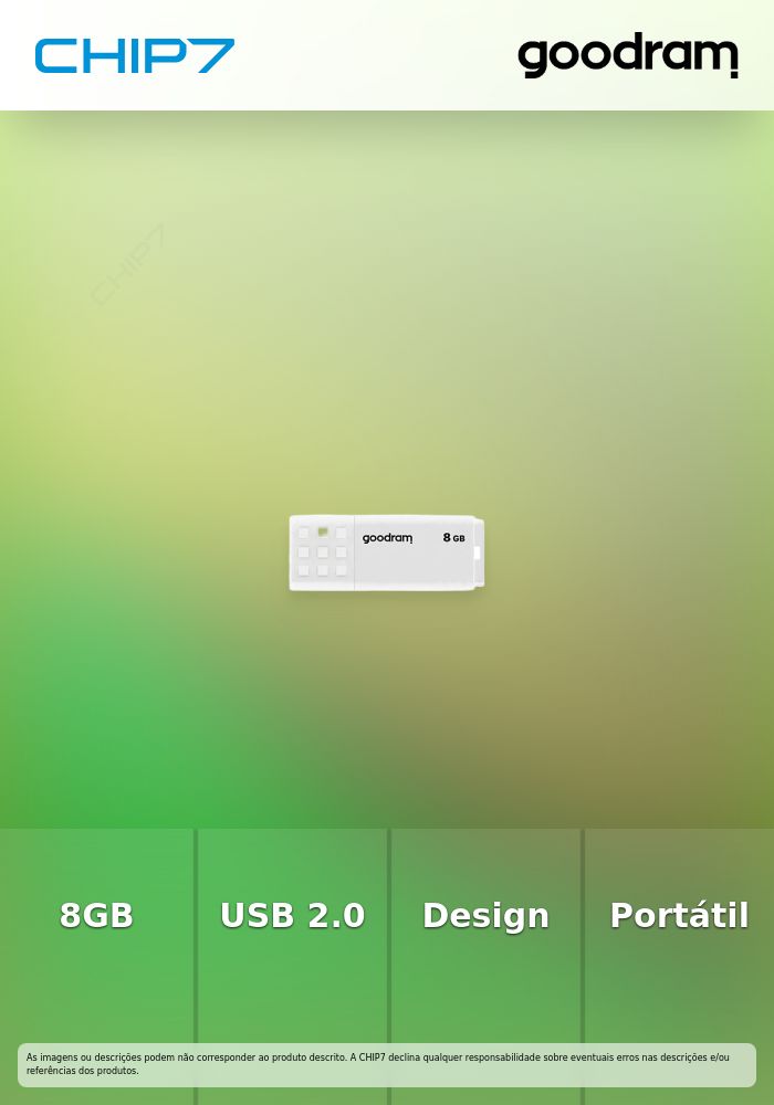 GOODRAM 8GB UME2 WHITE USB 2.0