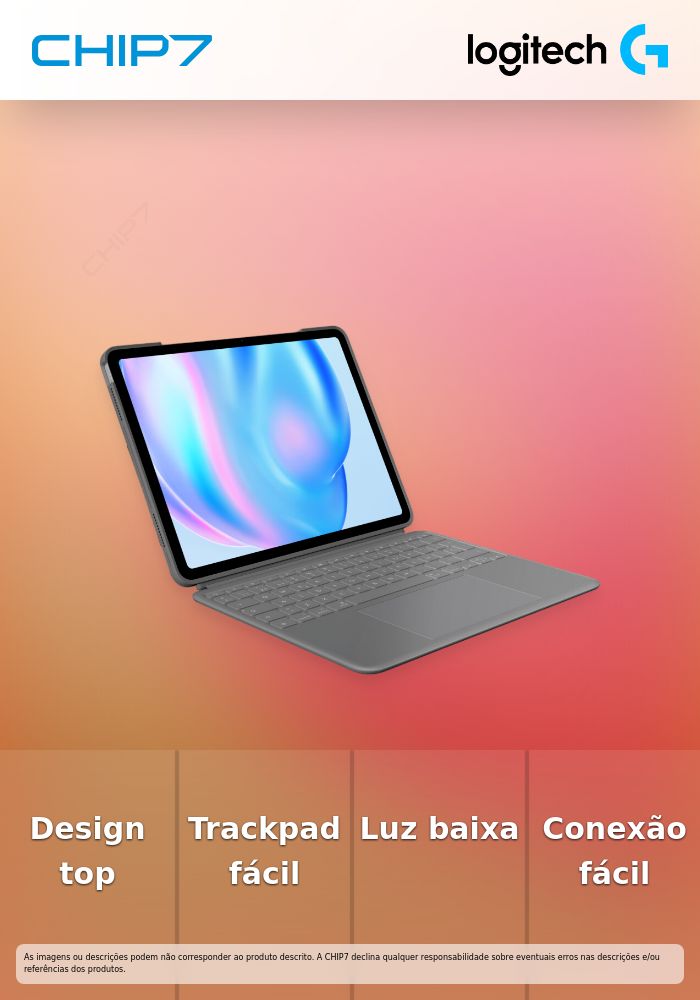 Logitech Combo Touch - Teclado e pasta de folio - com trackpad - retroiluminação - Apple Smart connector - QWERTY - Espanhol - cinzento oxford - para Apple 13-inch iPad Air (M2)