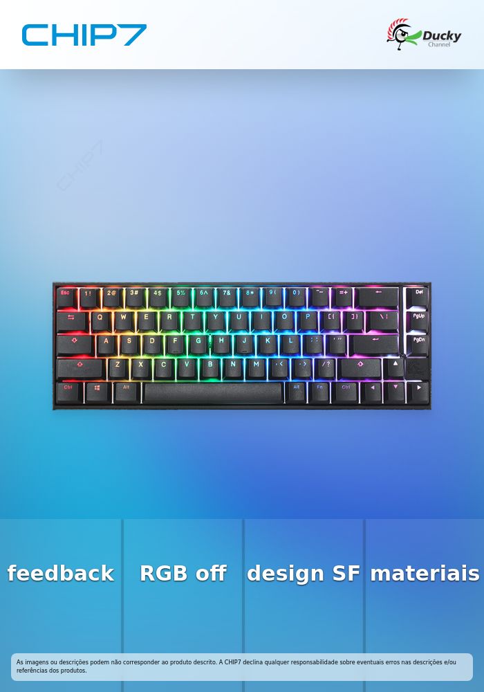 Teclado Mecânico Ducky Mecha Pro SF RGB Black MX Blue (ES)