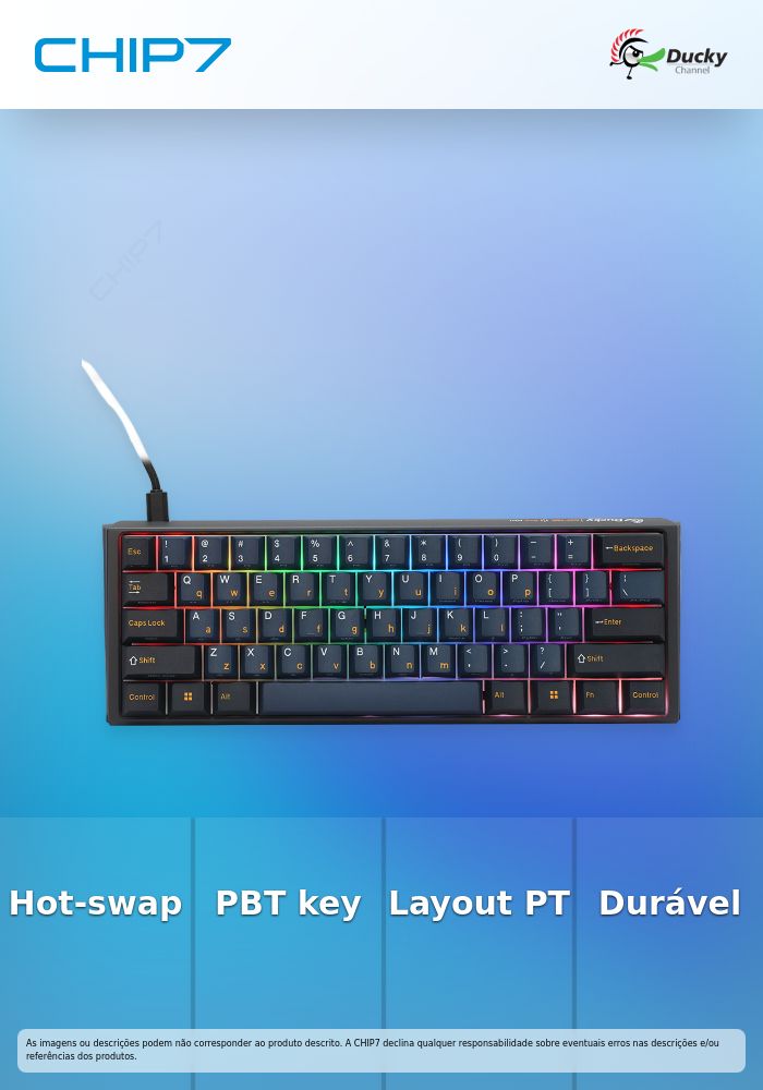 Teclado Mecânico Ducky ONE 3 Pro Nazca Line 60% RGB 8K Polling Rate MX2A-Brown (PT)