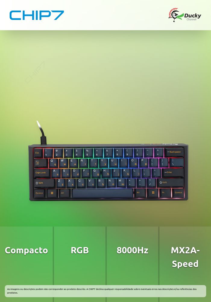 Teclado Mecânico Ducky ONE 3 Pro Nazca Line 60% RGB 8K Polling Rate MX2A-Speed Silver (PT)
