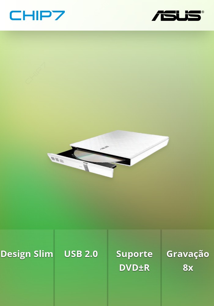 Drive Externa DVD±R Asus SDRW-08D2S-U Lite 8x Branco USB 2.