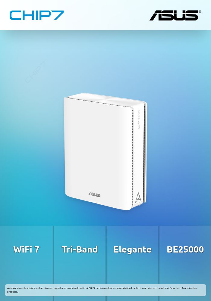 Sistema WiFi ASUS ZenWiFi BQ16 (2pk White: Router+Node), WiFi 7, BE25000, Tri-Band