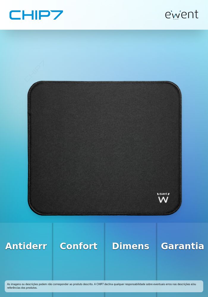 EWENT TAPETE DE RATO OFFICE 250x220x6 BLACK
