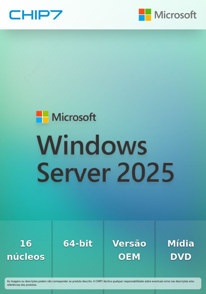 Microsoft Windows Server 2025 Standard - Licença - 16 núcleos - OEM - DVD - 64-bit
