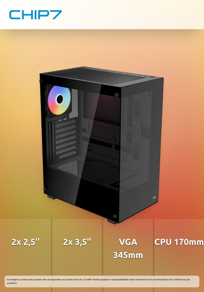 Caixa ATX Aerocool Pivot Vidro Temperado Preto