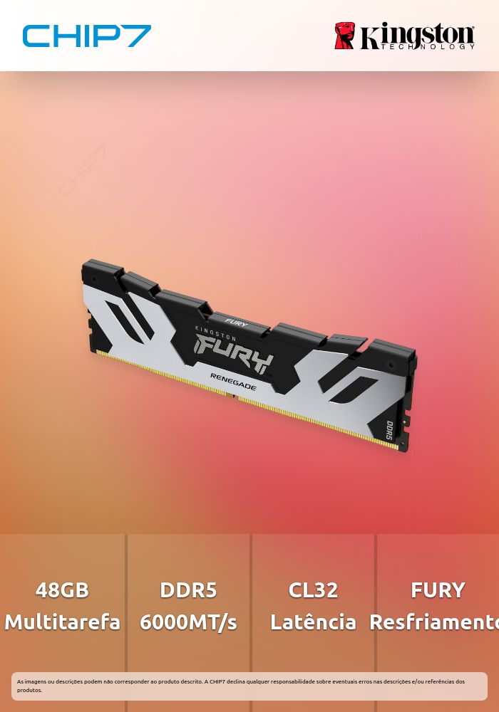 Dimm KINGSTON 48GB DDR5 6000MT/s CL32 FURY Renegade Silver XMP