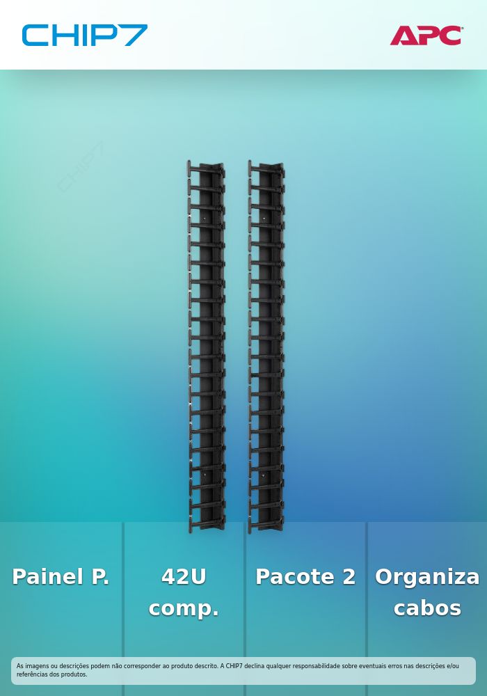 APC - Painel de gestão do cabo do suporte - preto - 42U (pacote de 2) - para P/N: AR9300SP, AR9300SP-R, SMX3000HVTUS, SMX3000LVUS, SRT1000RMXLI, SRT1000RMXLI-NC