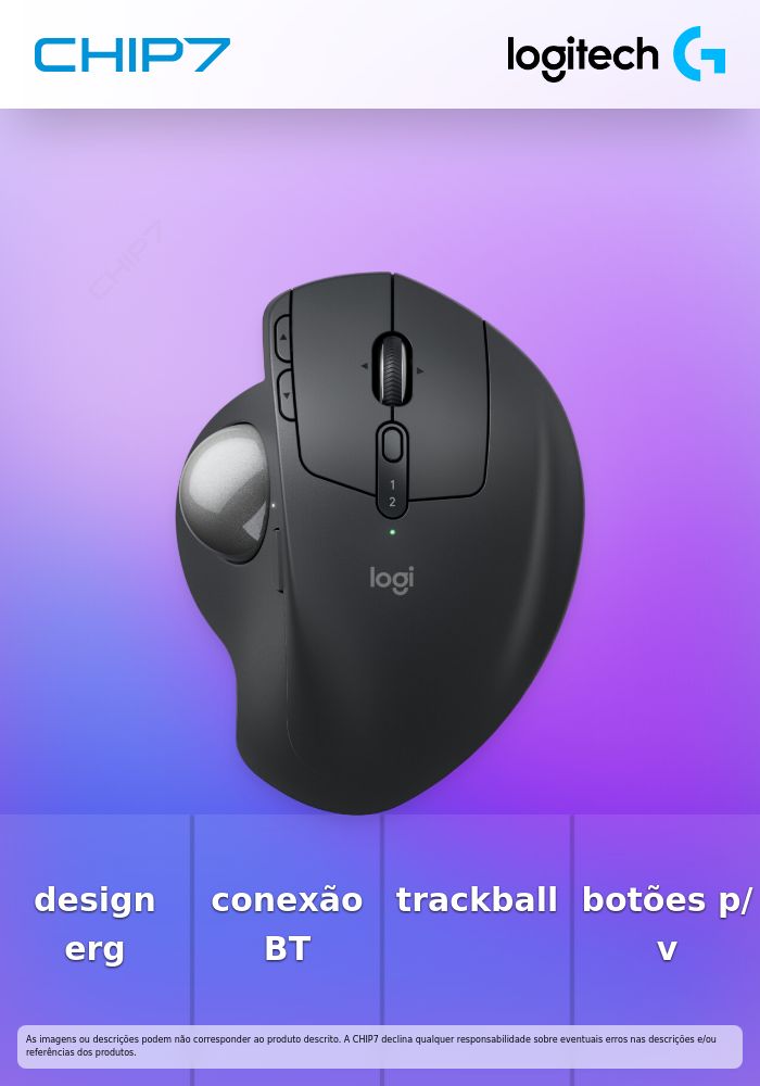 Logitech Ergo Series MX Ergo S - Trackball - ergonómico - avançado - óptico - 8 botões - sem fios - Bluetooth, 2.4 GHz - recetor USB Logitech Logi Bolt - grafite
