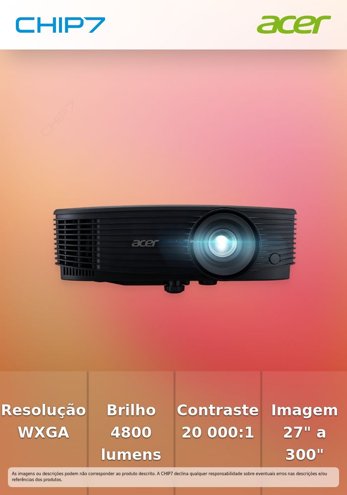 Projetor Acer X1329 – DLP WXGA / 4800lm / 20 000:1 / HDMI