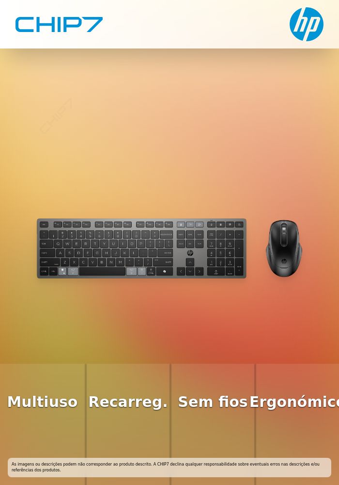 Conjunto de Teclado e Rato multidispositivo recarregáveis sem fios HP 725