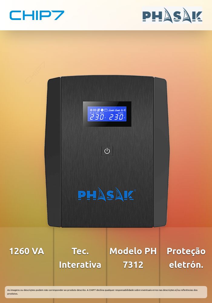 UPS - SAI Phasak Sirius Interactivo 1260 VA – PH 7312
