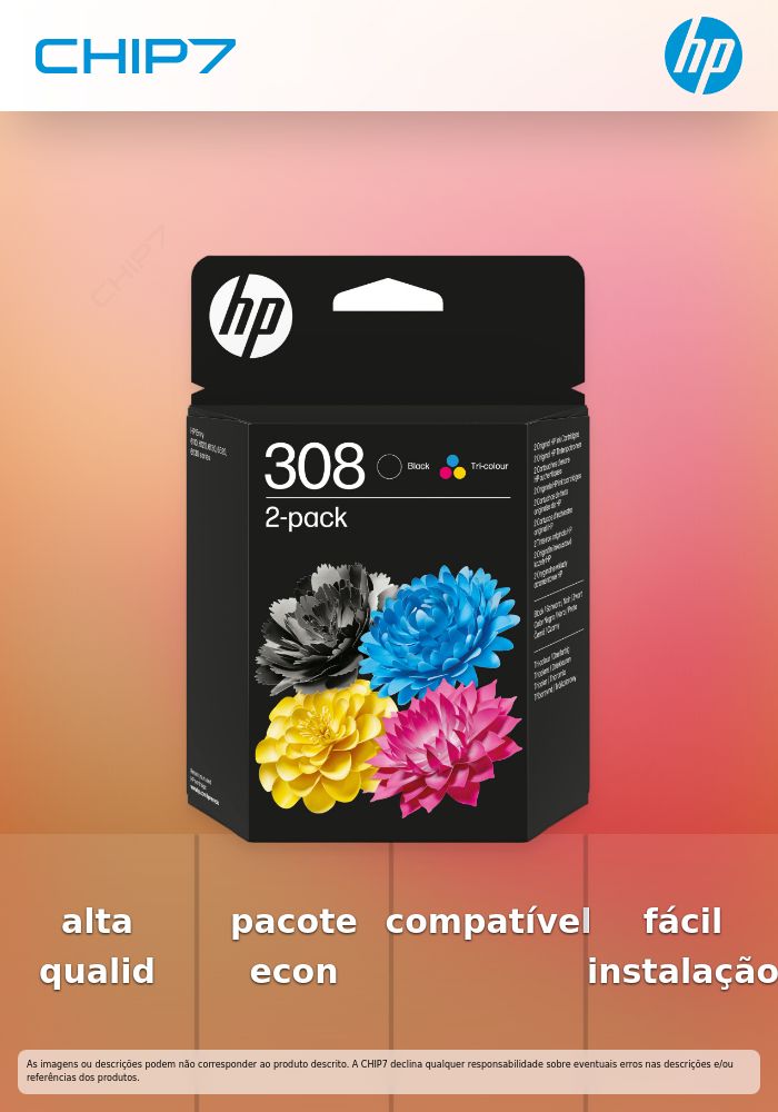 HP 308 Black/Tri-Color Ink Cartridge Combo 2-Pack