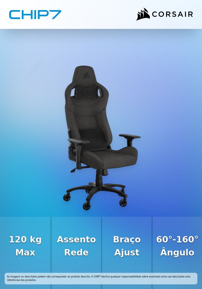 Cadeira Gaming Corsair T3 RUSH (2023) - Preto