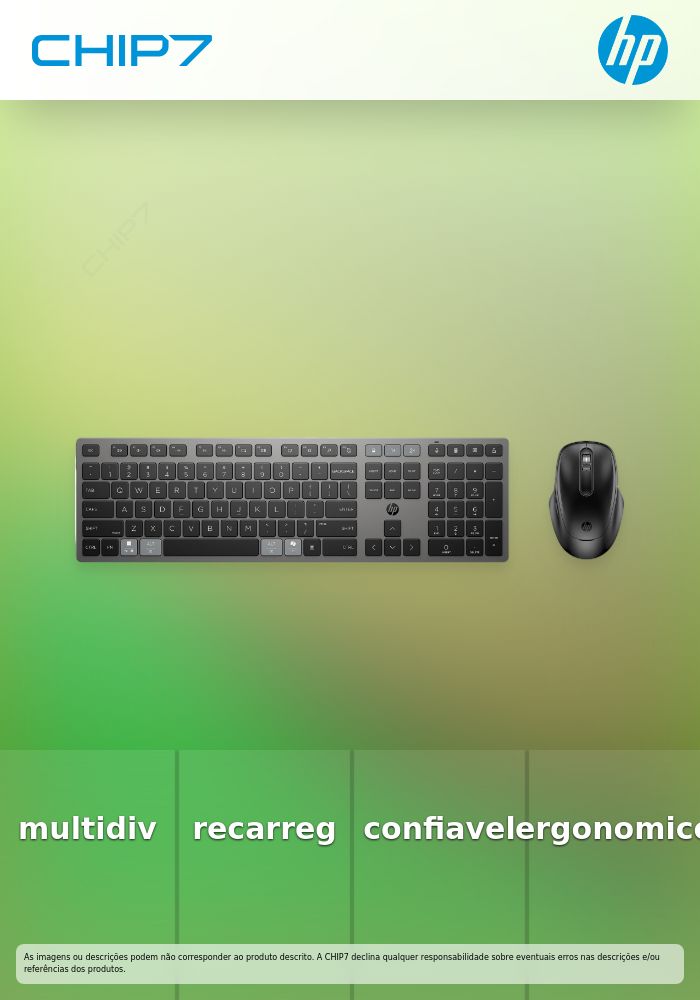 Conjunto de Teclado e Rato multidispositivo recarregáveis sem fios HP 720