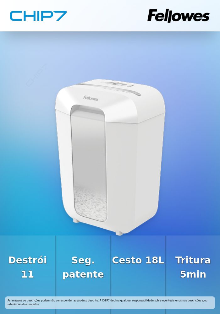 FELLOWES DESTRUIDORA LX70 CORTE 4X40MM BRANCO