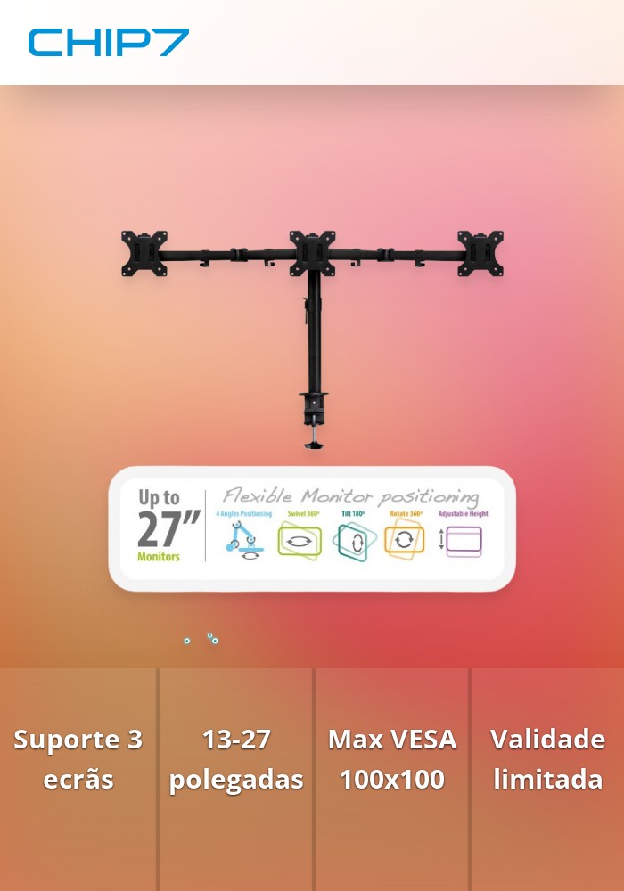 Suporte Monitor 3 monitores 13-27