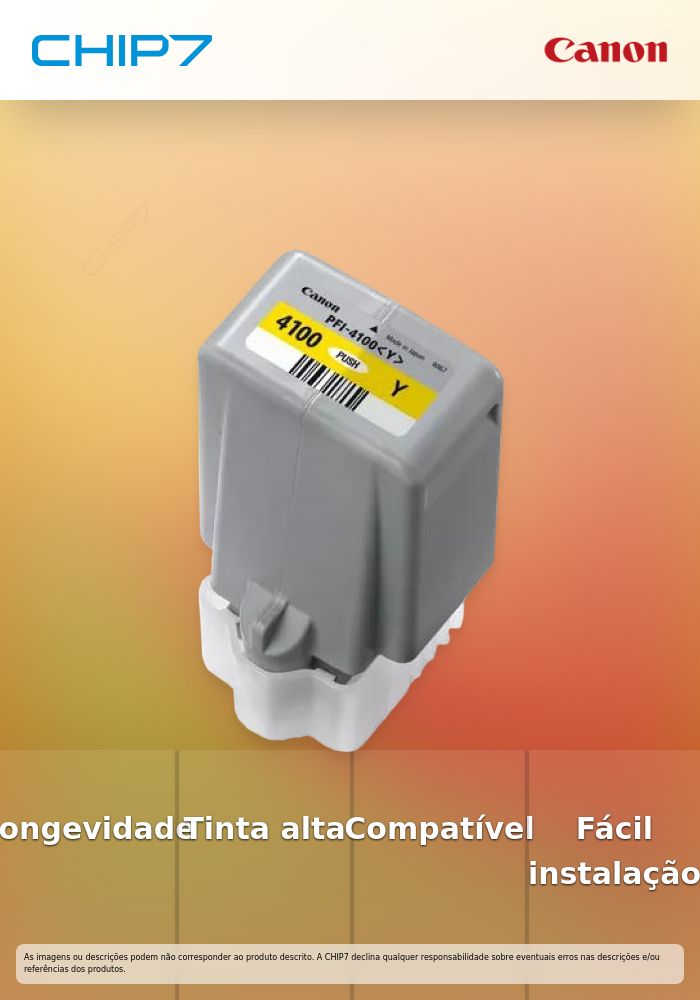 PFI-4100 Yellow Ink Tank » válido p/ unid. faturadas até 31 de Dezembro ou fim de stock