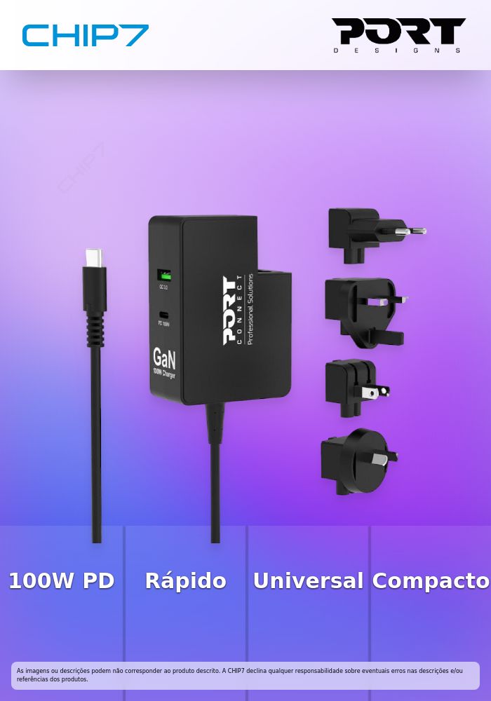 Wall Charger Type C PD 100W GaN  - Universal Travel Plug