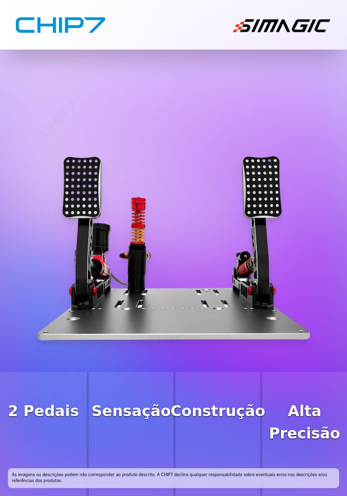 Pedais Hidráulicos Simagic P2000 - 2 Pedais - Loadcell 100Kg