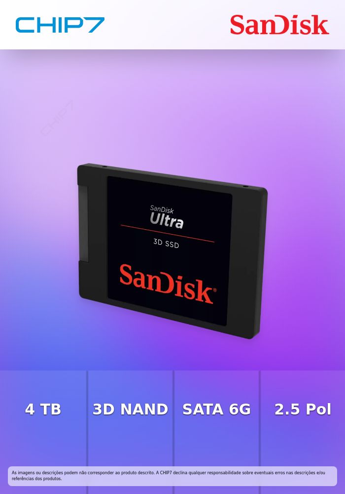 SanDisk Ultra 3D - SSD - 4 TB - interna - 2.5