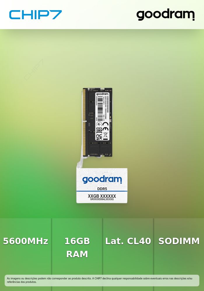 DDR5 16GB 5600MHz CL40 SR SODIMM