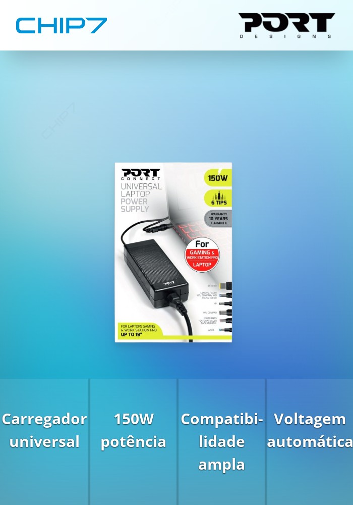 Carregador Notebook Port Designs Universal 150W