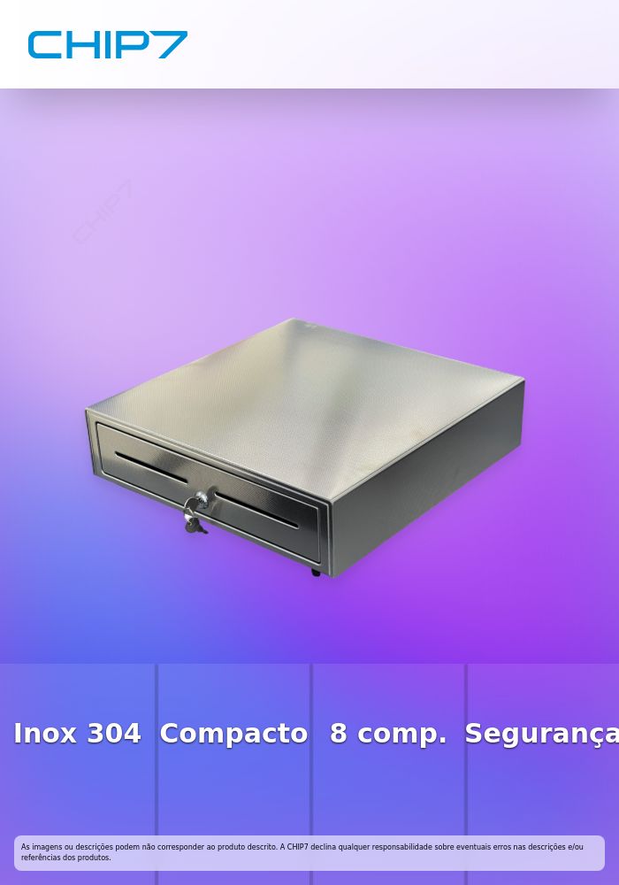 Gaveta de Dinheiro DDIGITAL INOX 304 Emboss 8C 4B 410x415x114